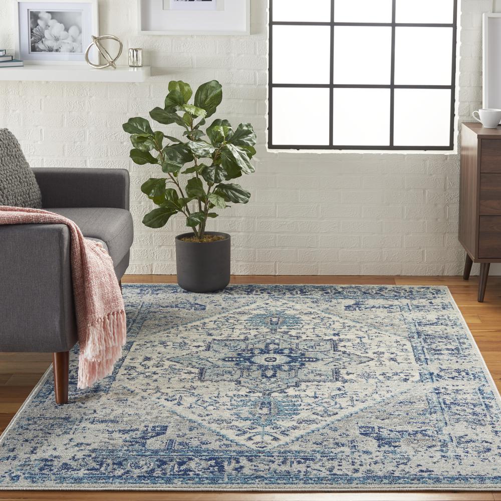 Tranquil Area Rug, Ivory/Light Blue, 4' X 6'. Picture 4