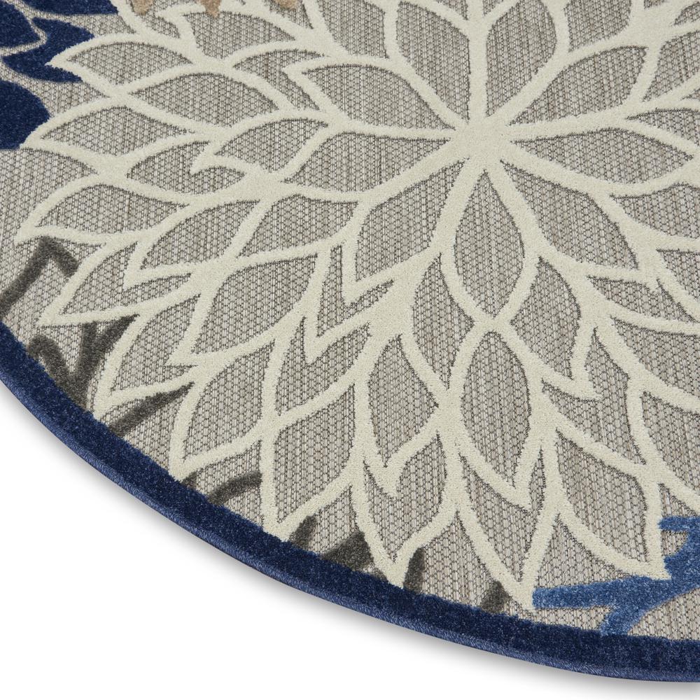 Nourison Aloha Indoor/Outdoor Round Area Rug, 5'3" x ROUND, Blue/Multicolor. Picture 5