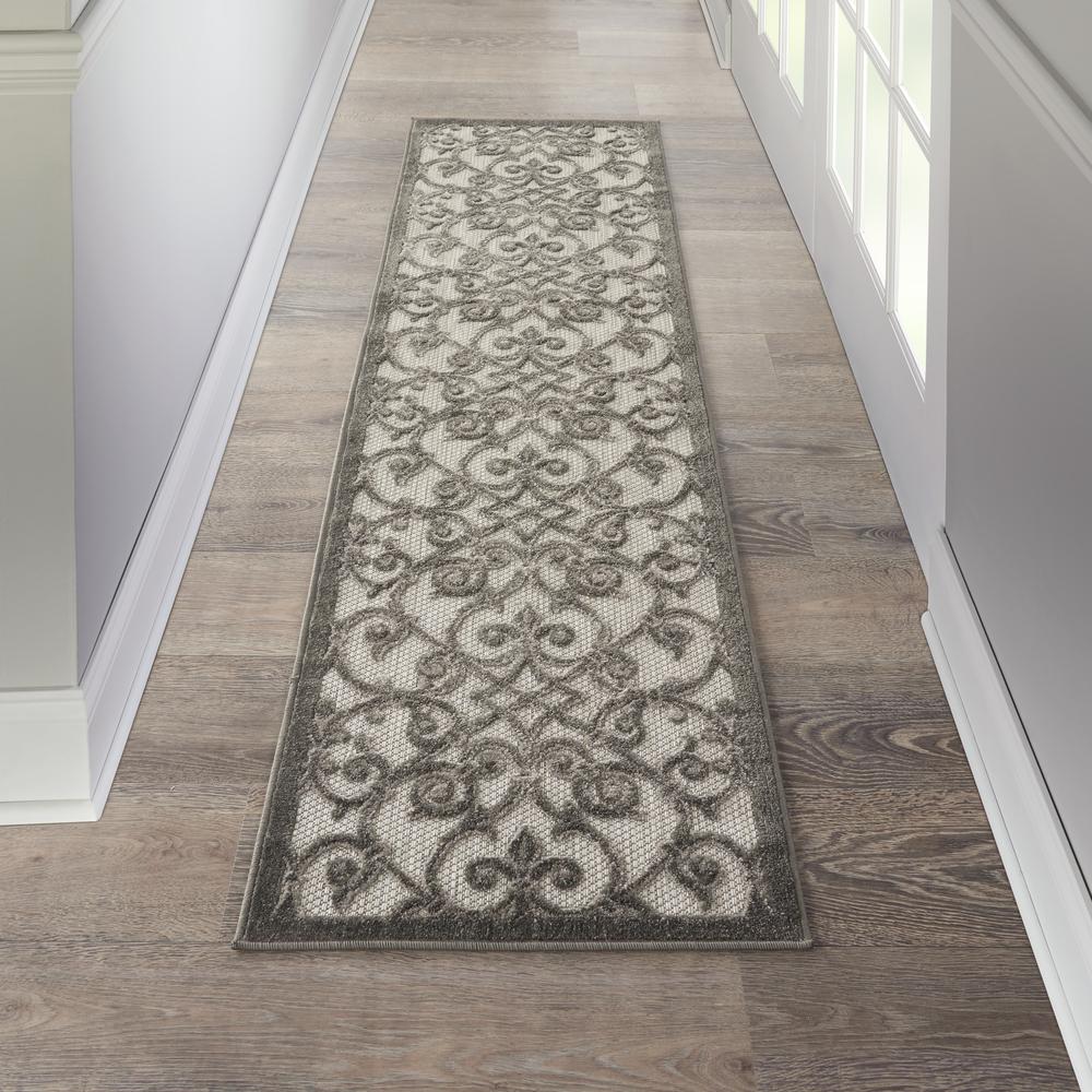 ALH21 Aloha Grey/Charcoal Area Rug- 2' x 6'. Picture 2