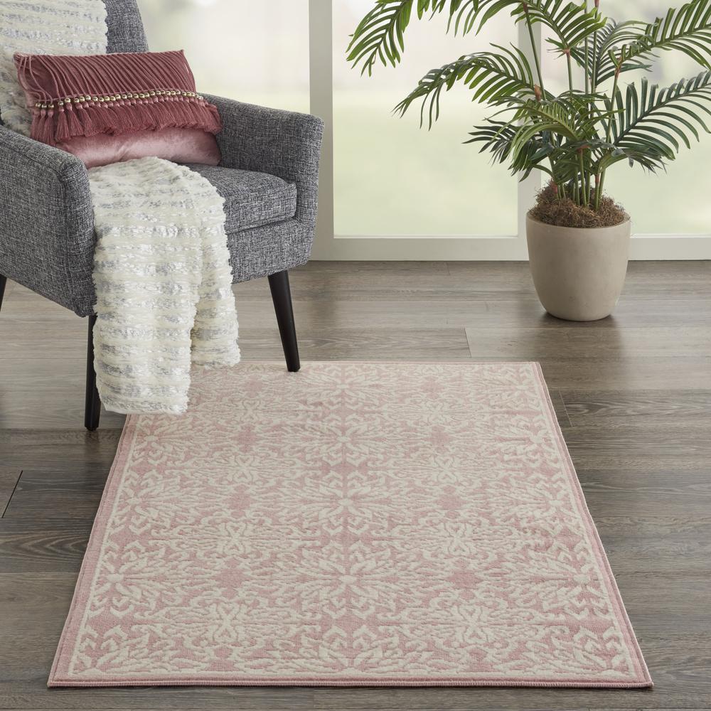 Nourison Jubilant Area Rug, 3' x 5', Ivory/Pink. Picture 2