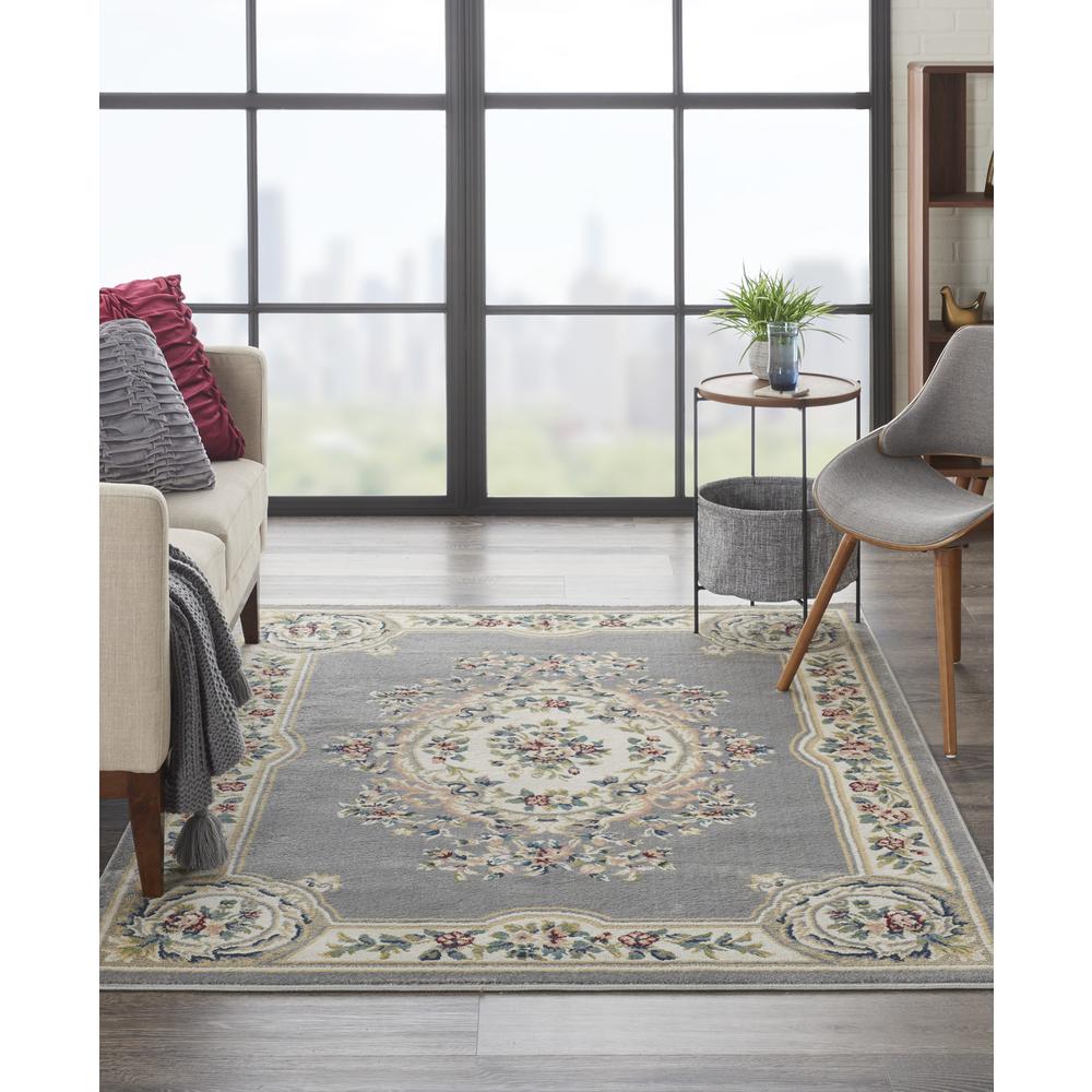 ABS1 Aubusson Grey Area Rug- 3'3" x 5'3". Picture 2