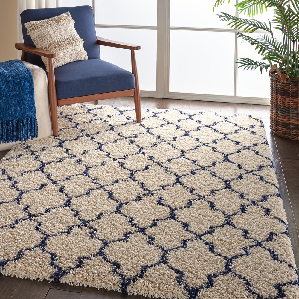 Amore Area Rug, Ivory/Blue, 5'3" x 7'5". Picture 9