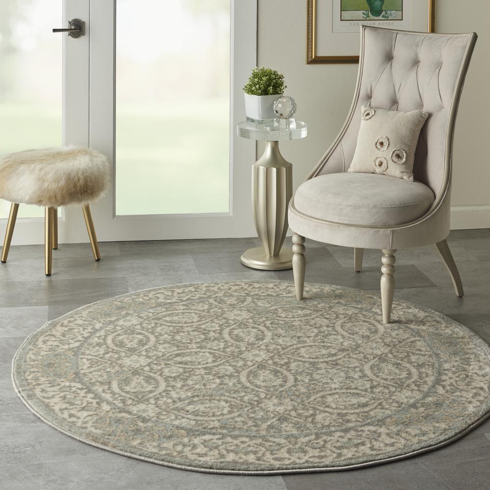 Euphoria Area Rug, Grey, 5'3" x ROUND. Picture 6