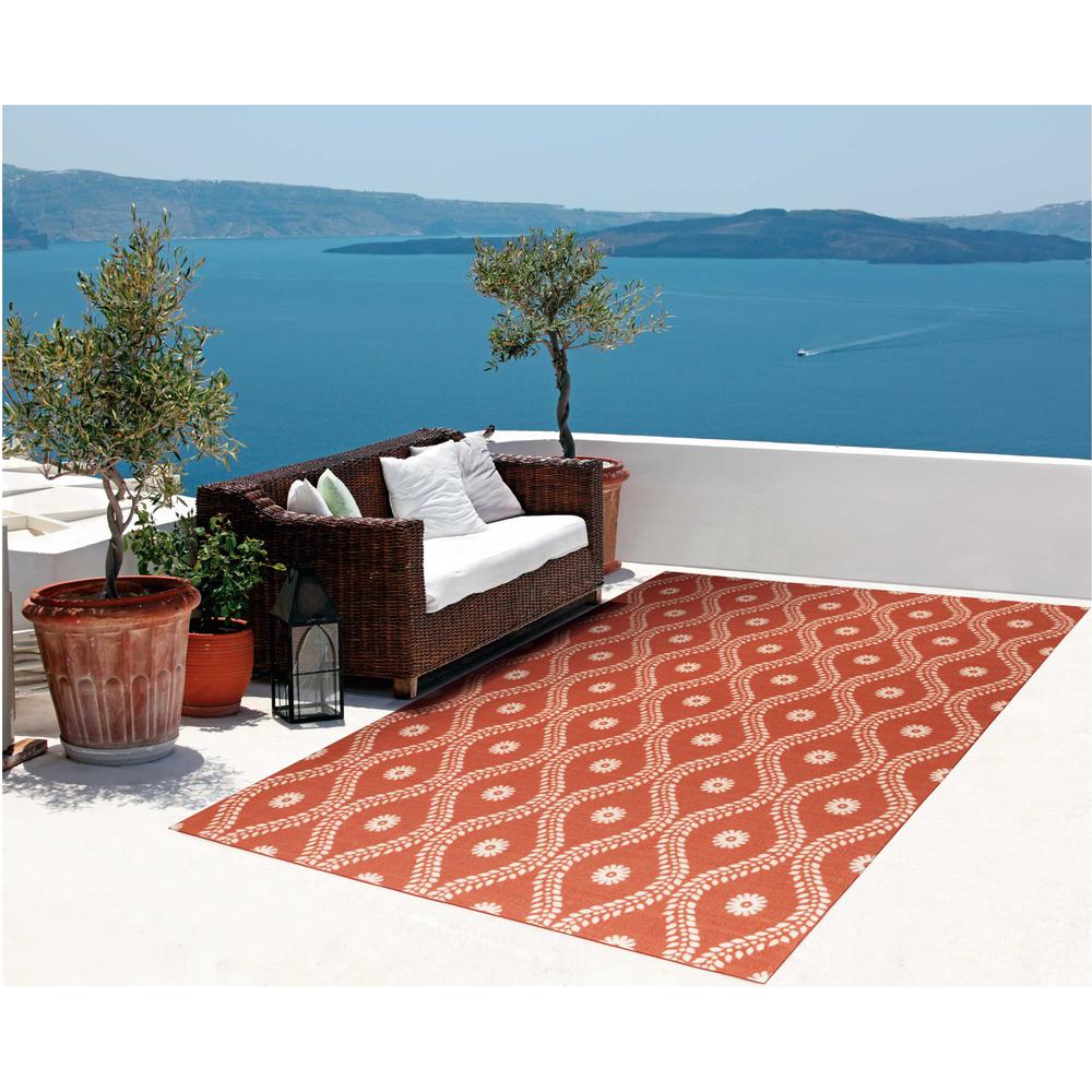 Home & Garden Area Rug, Rust, 10' x 13'. Picture 2