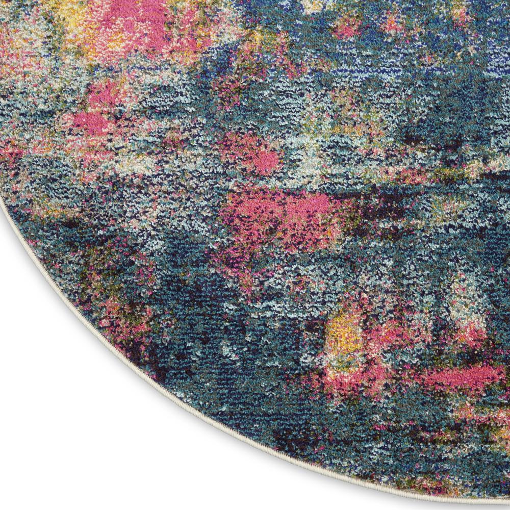 Celestial Area Rug, Blue/Yellow, 4'XROUND. Picture 7