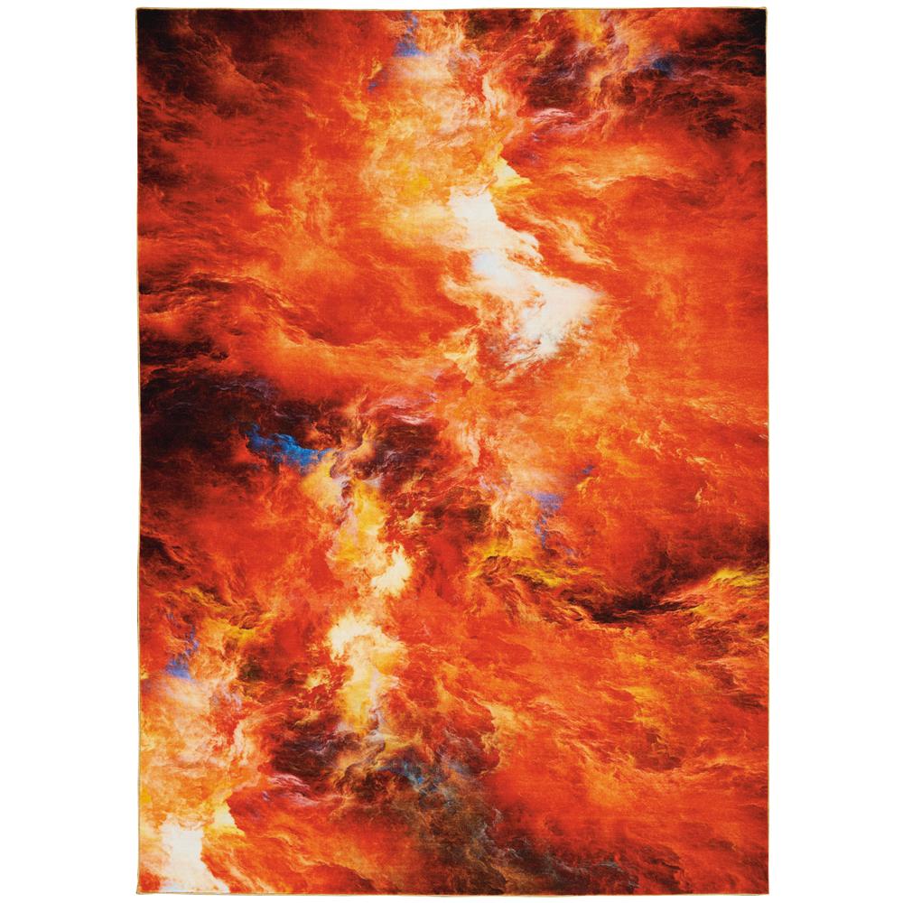 Nourison Le Reve Area Rug, Red Flame, 7'9" x 9'9", LER05. Picture 1
