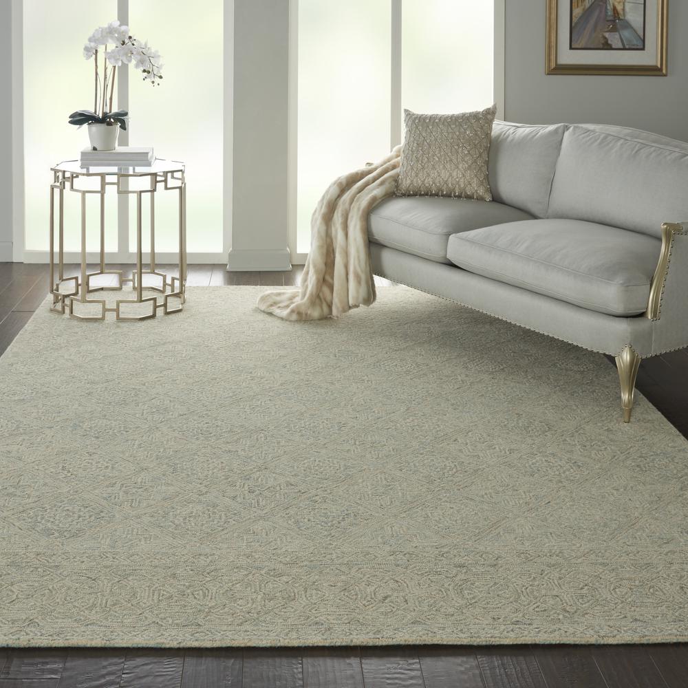 Azura Area Rug, Ivory/Grey/Teal, 8' x 11'. Picture 4