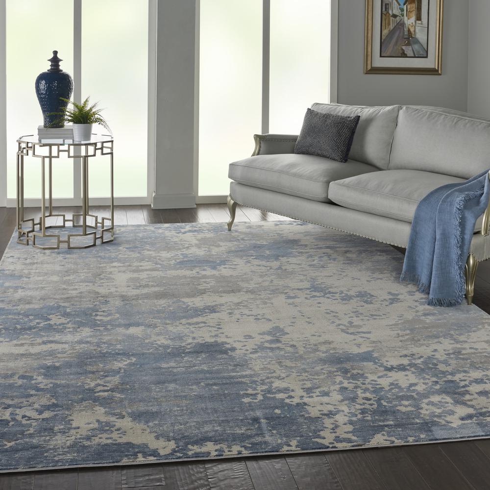 Rustic Textures Area Rug, Grey/Blue, 9'3" X 12'9". Picture 6