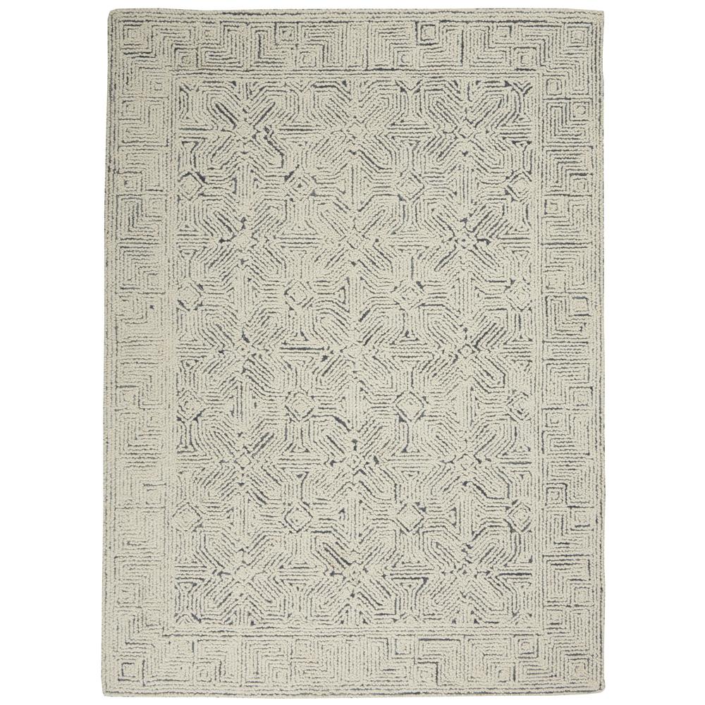 VAI05 Vail Ivory/Navy Area Rug- 3'9" x 5'9". Picture 1