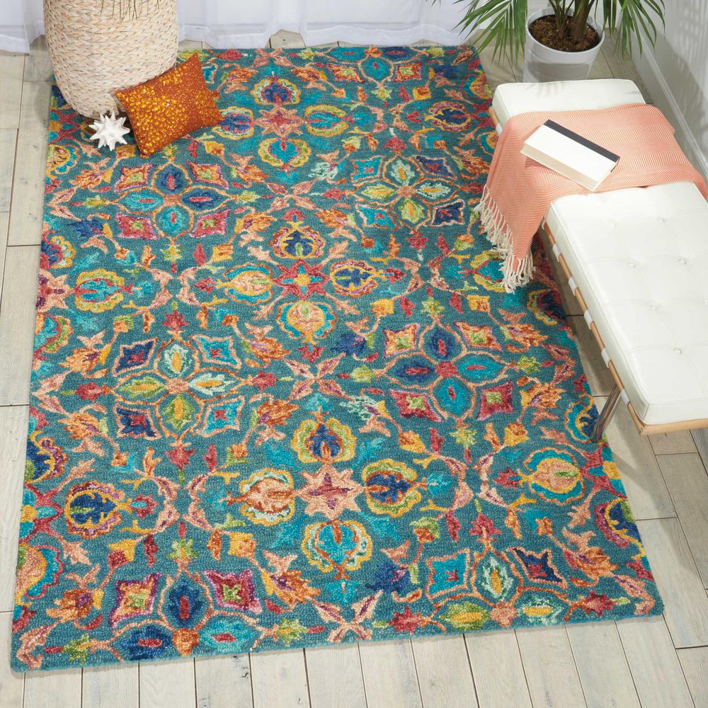 Vivid Area Rug, Teal, 4' x 6'. Picture 2