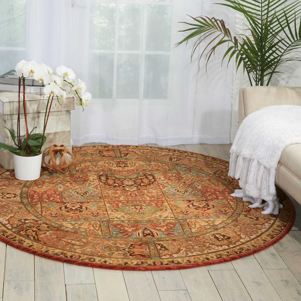 Round Traditional Machine Made Area Rug. Picture 2