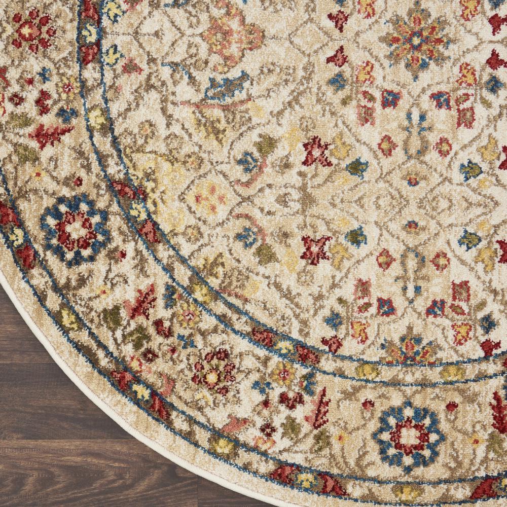 Nourison Revel 4' x round Ivory Area Rug. Picture 4