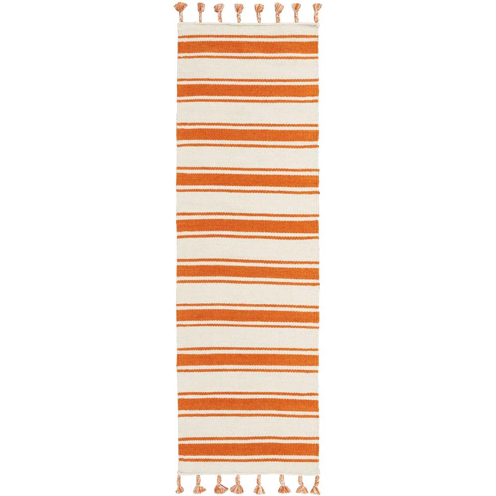 Solano Area Rug, Ivory/Orange, 2'3" x 8'. Picture 1