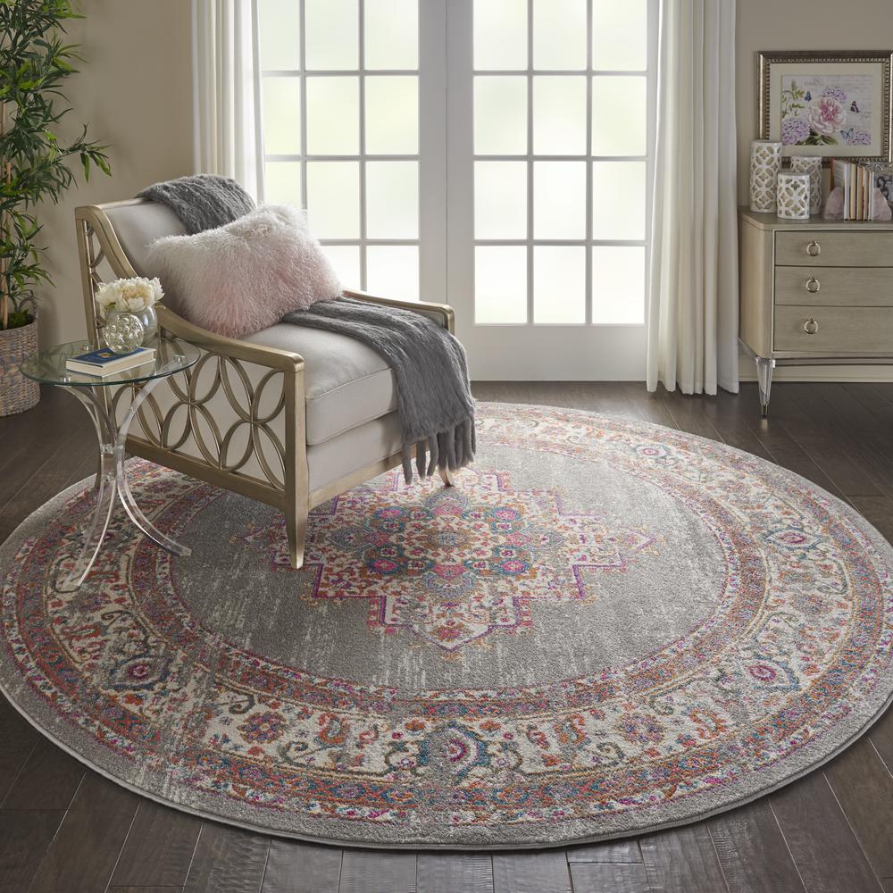 Passion Area Rug, Grey, 8' x ROUND. Picture 2