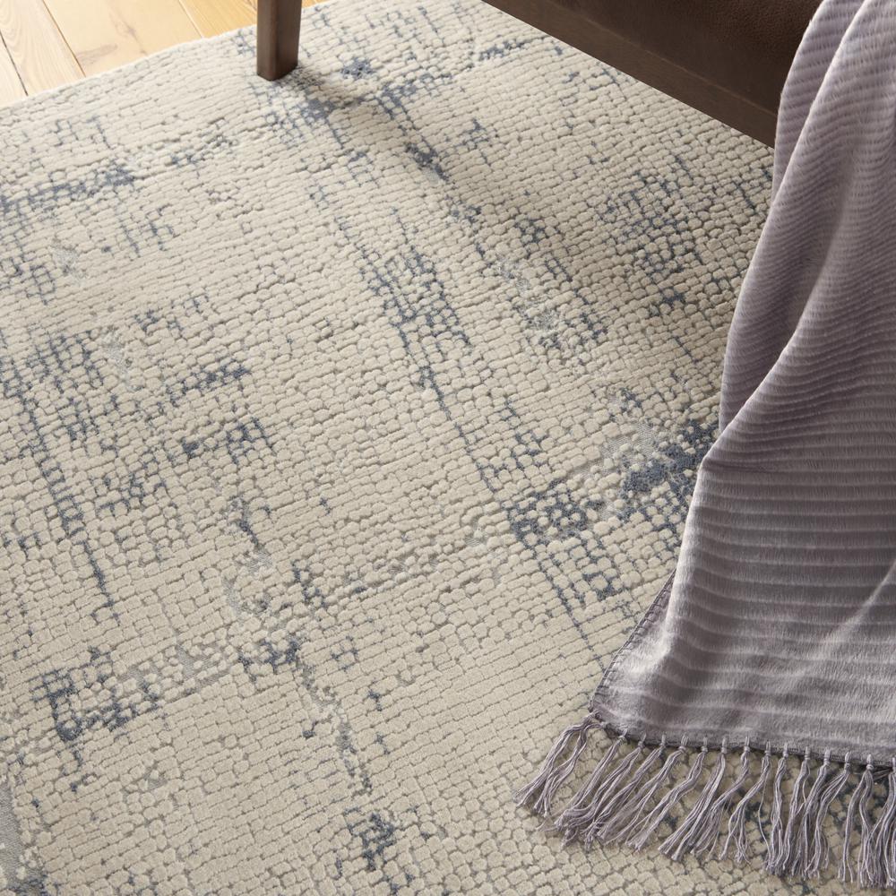 Rustic Textures Area Rug, Ivory/Blue, 5'3"X7'3". Picture 8