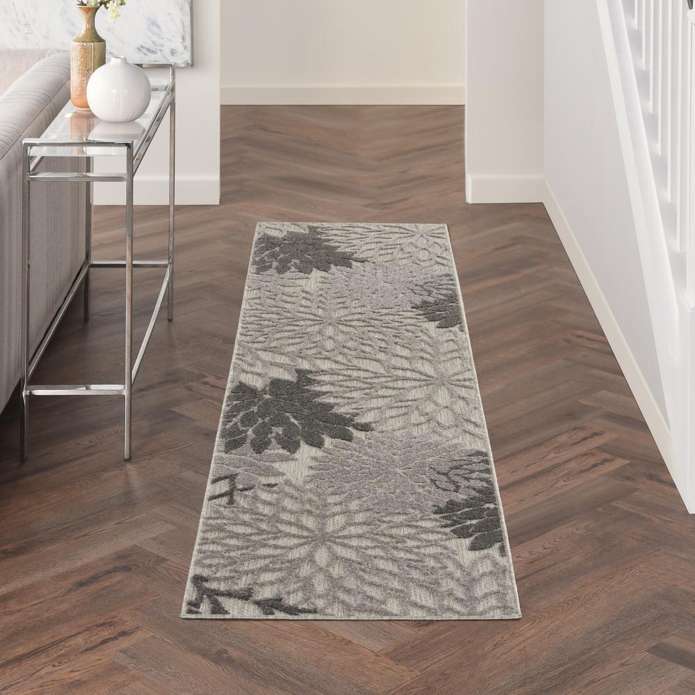 ALH05 Aloha Silver Grey Area Rug- 2' x 6'. Picture 2