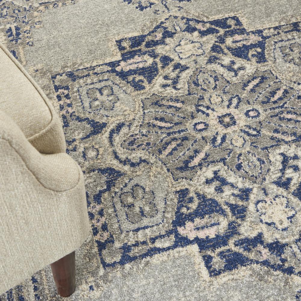 TRA14 Tranquil Grey/Navy Area Rug- 5'3" x 7'3". Picture 8