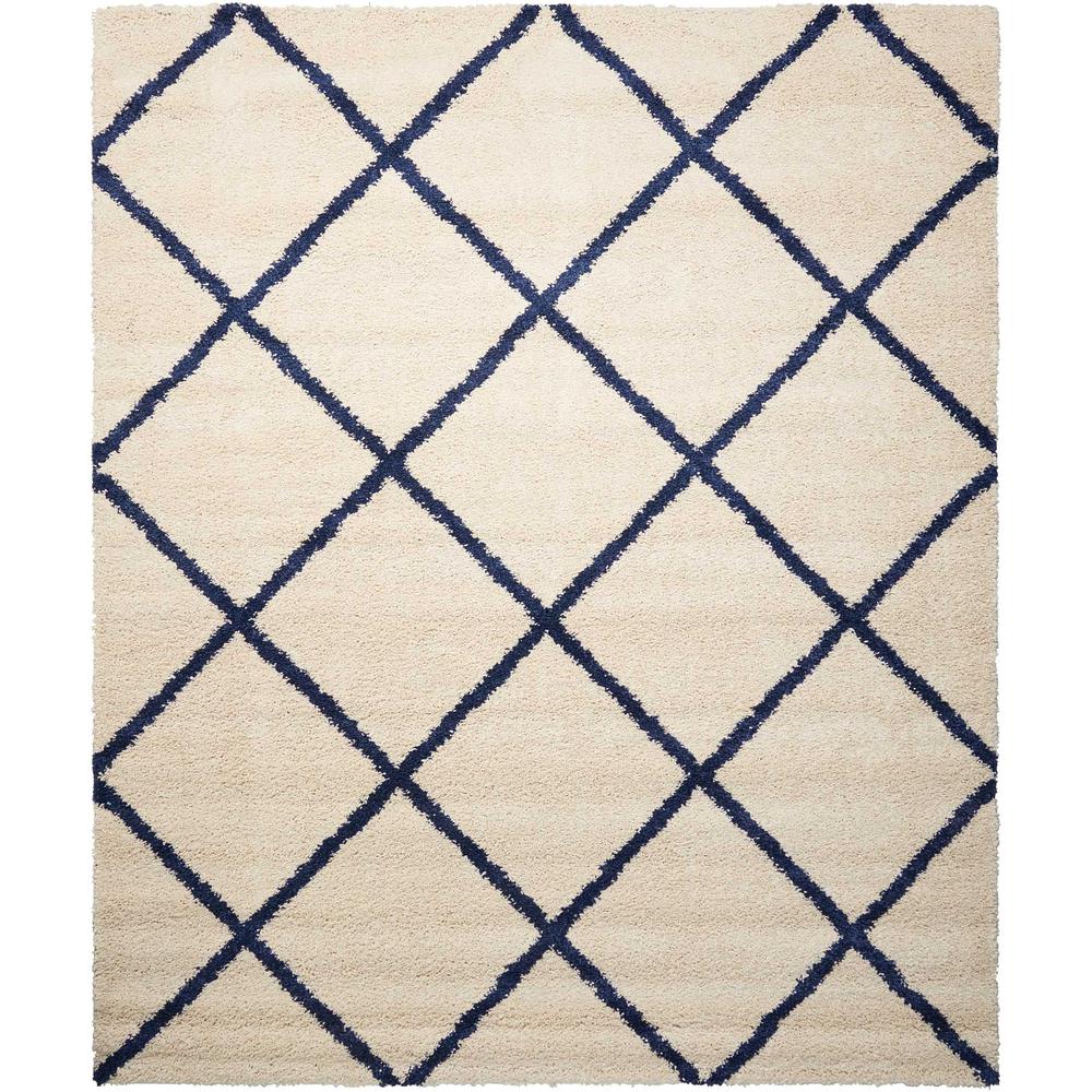Brisbane Area Rug, Ivory/Blue, 5' x 7'. Picture 1