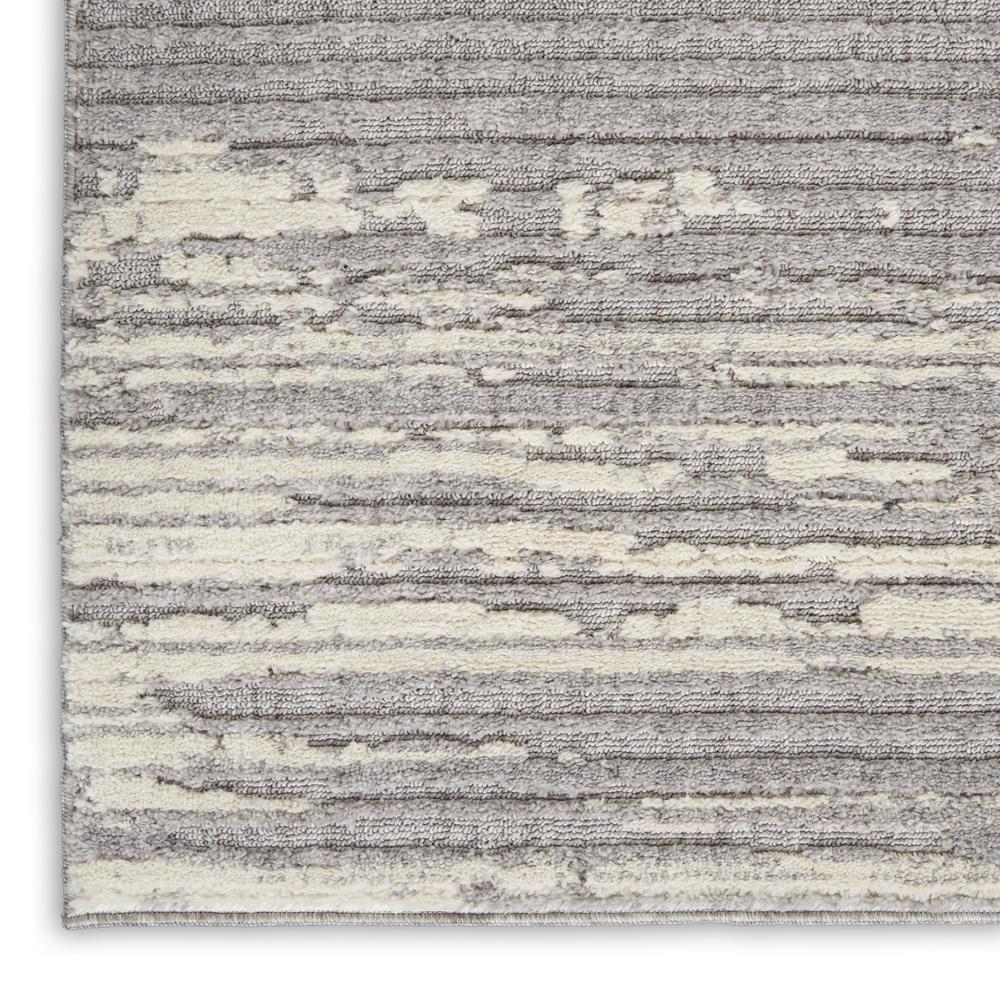 Nourison Textured Contemporary Area Rug, 4' x 6', Grey/Ivory. Picture 5