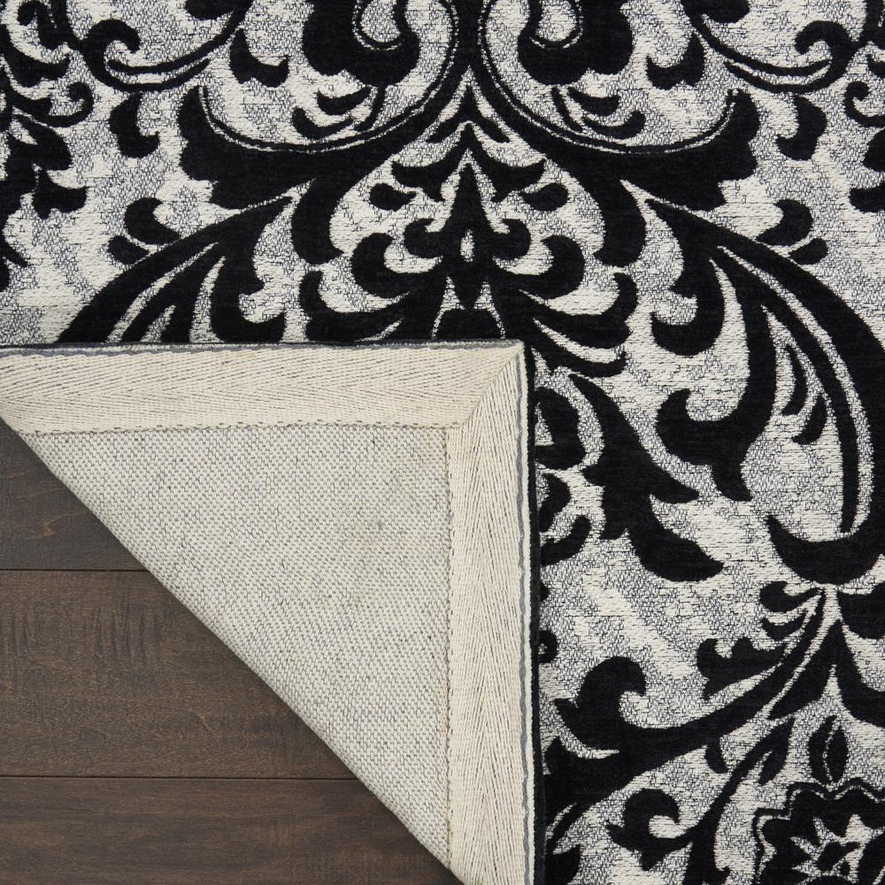 Damask Area Rug, Black/White, 5' x 7'. Picture 3