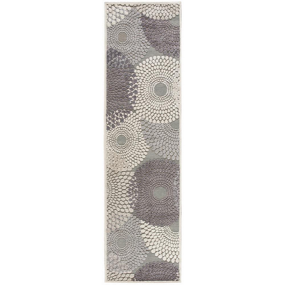 Graphic Illusions Area Rug, Grey, 2'3" x 8'. The main picture.