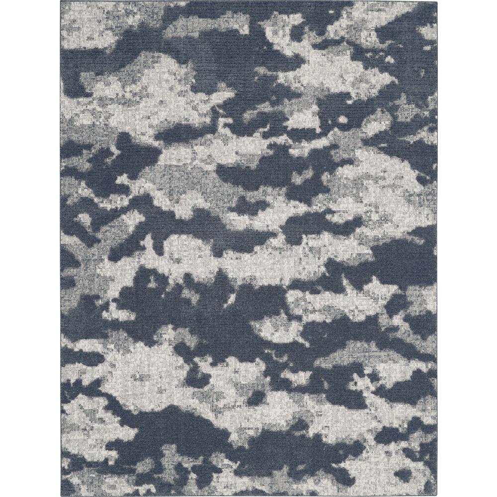Nourison Textured Contemporary Area Rug, 7'10" x  9'10", Blue/Grey. Picture 1