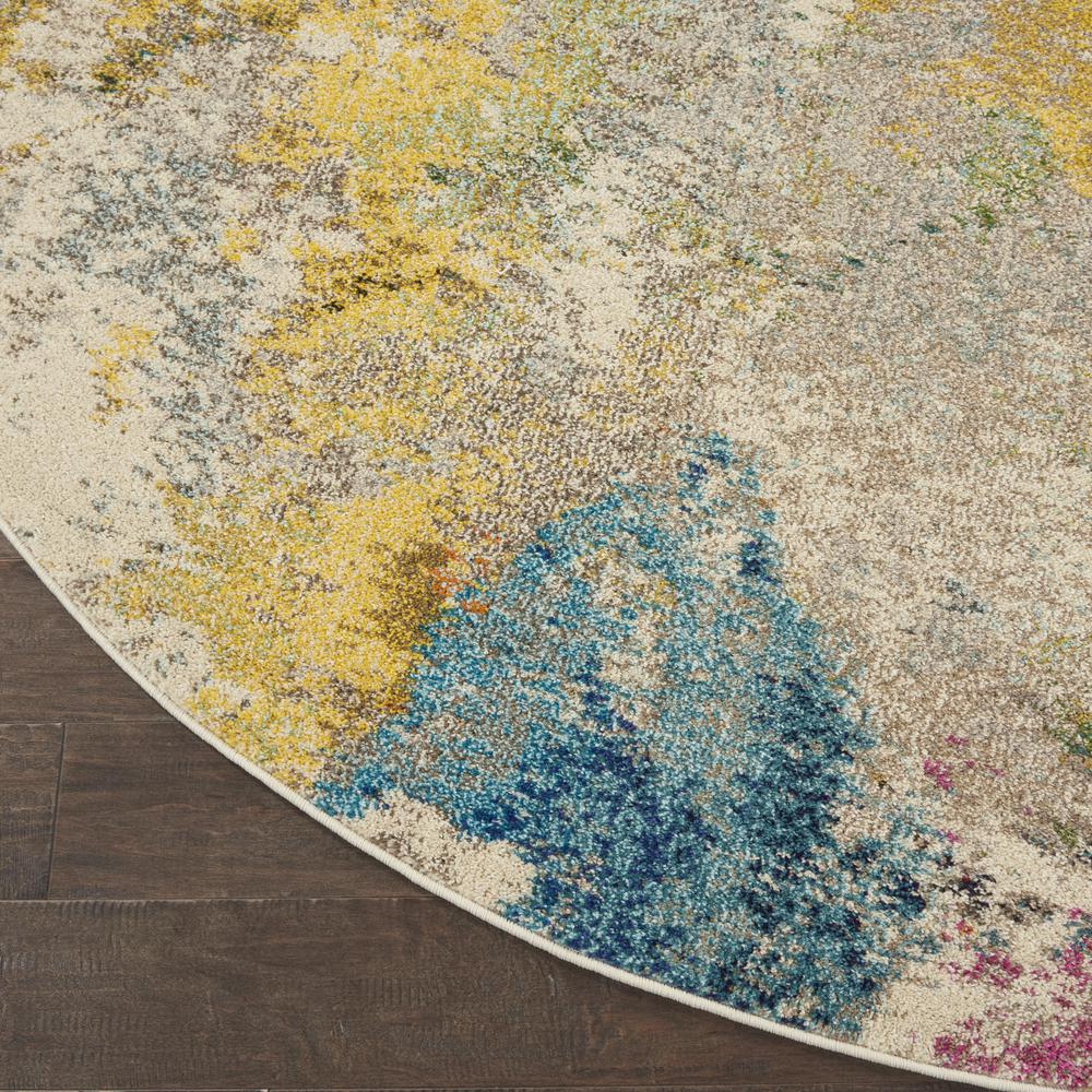 Celestial Area Rug, Ivory/Multicolor, 7'10"XROUND. Picture 2