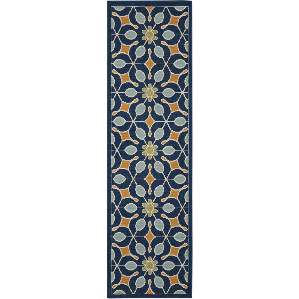 Caribbean Area Rug, Navy, 2'3" x 7'6". The main picture.