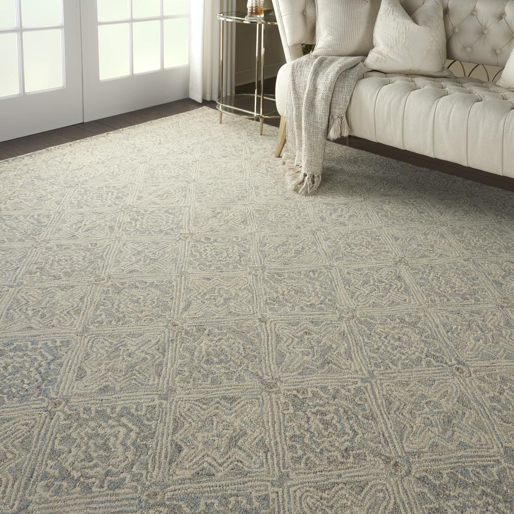 Azura Area Rug, Ivory/Grey/Blue, 8' x 11'. Picture 5