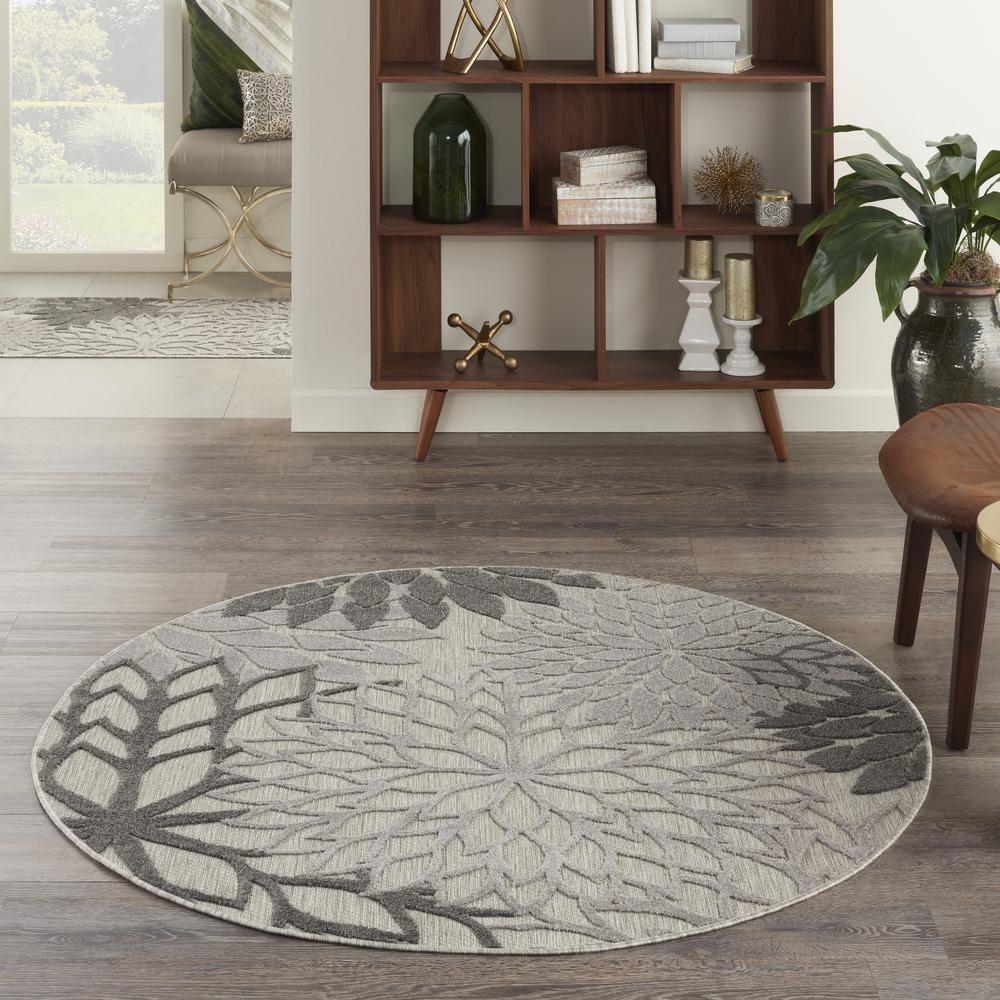 ALH05 Aloha Silver Grey Area Rug- 5'3" x round. Picture 2