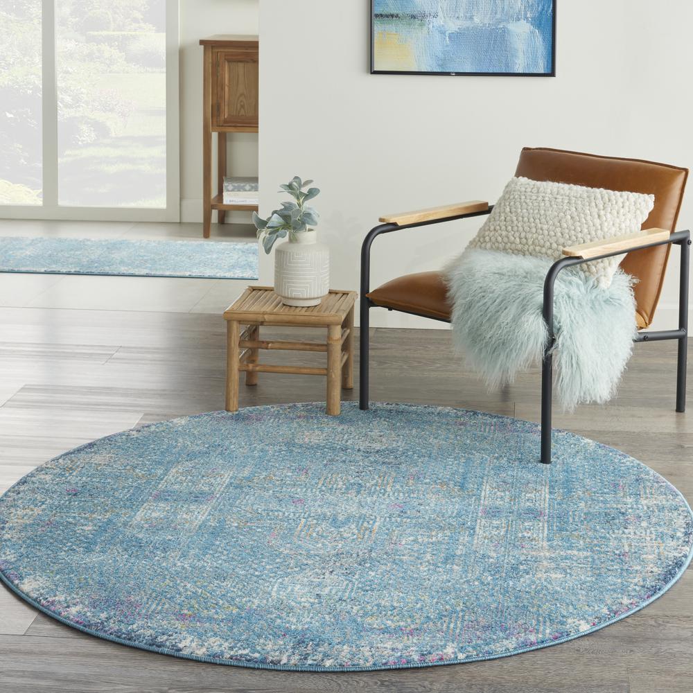 PSN38 Passion Blue Area Rug- 5'3" x round. Picture 9
