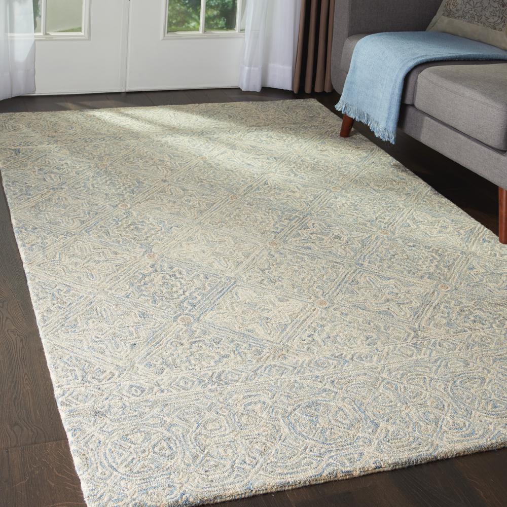 Azura Area Rug, Ivory/Grey/Blue, 5'3" x 7'5". Picture 9