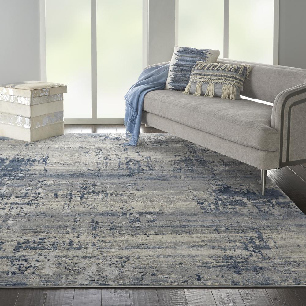 Rustic Textures Area Rug, Ivory/Blue, 7'10" X 10'6". Picture 4