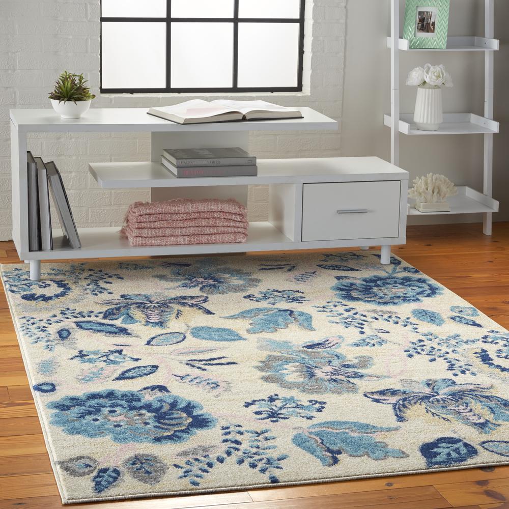 Tranquil Area Rug, Ivory/Light Blue, 6' X 9'. Picture 6