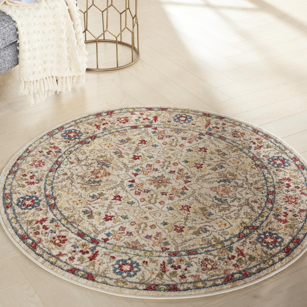 Nourison Revel 4' x round Ivory Area Rug. Picture 2
