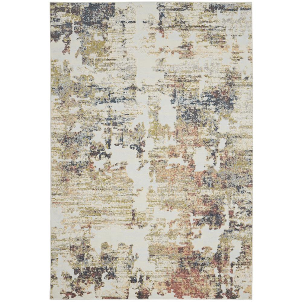 TRC04 Trance Ivory/Multi Area Rug- 6'6" x 9'6". Picture 1