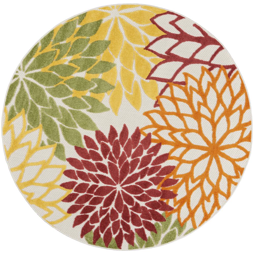 Tropical Round Area Rug, 5' x Round. Picture 1