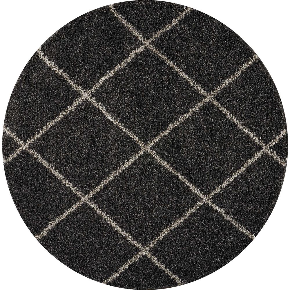 Brisbane Area Rug, Charcoal, 4' x ROUND. Picture 1