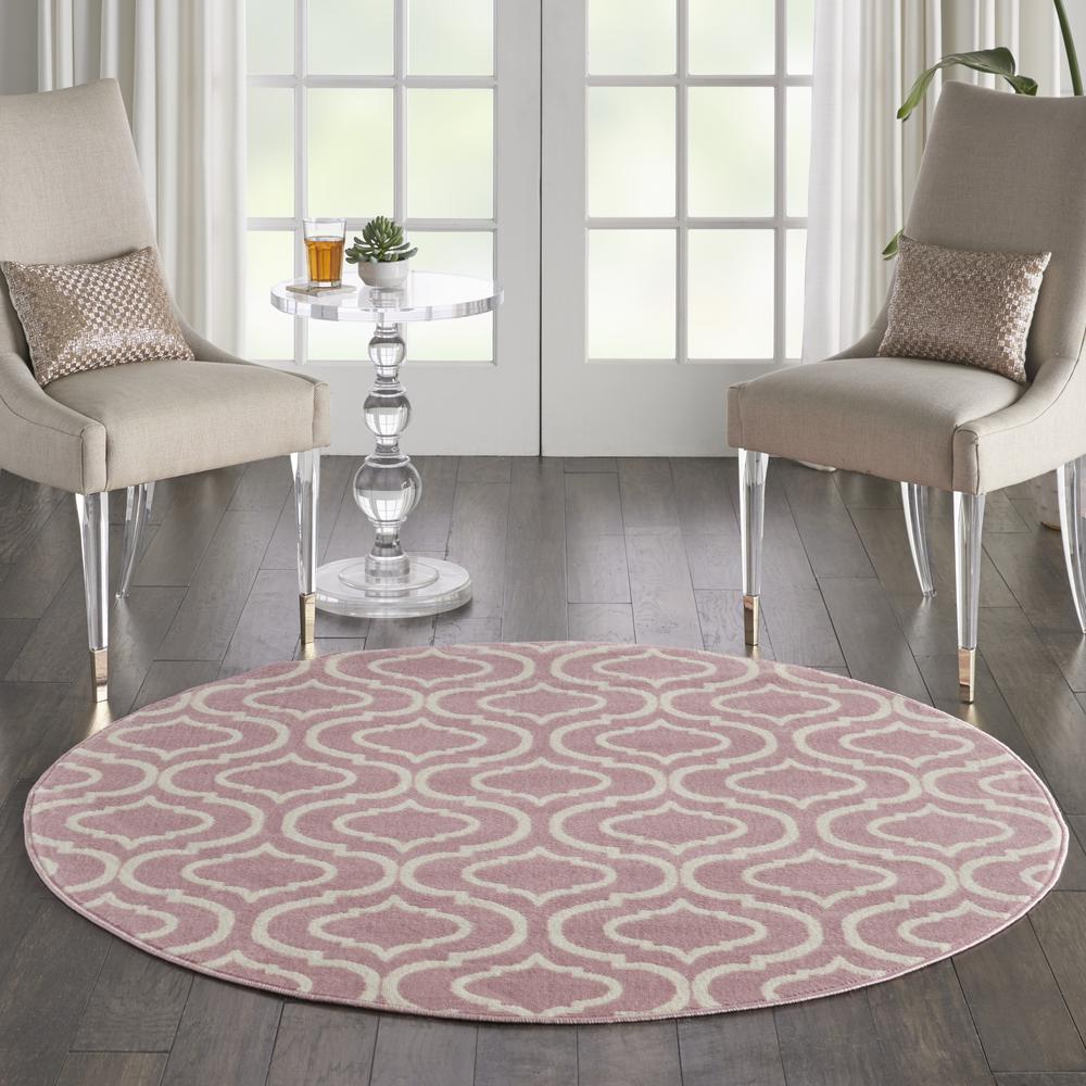 Jubilant Area Rug, Pink, 5'3" x ROUND. Picture 4