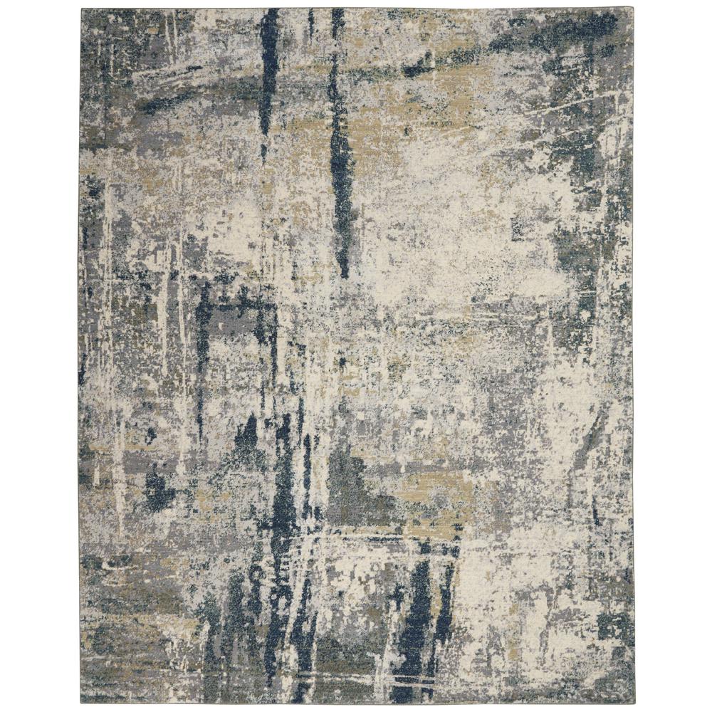 Artworks Area Rug, Ivory/Navy, 7'9" x 9'9". Picture 1