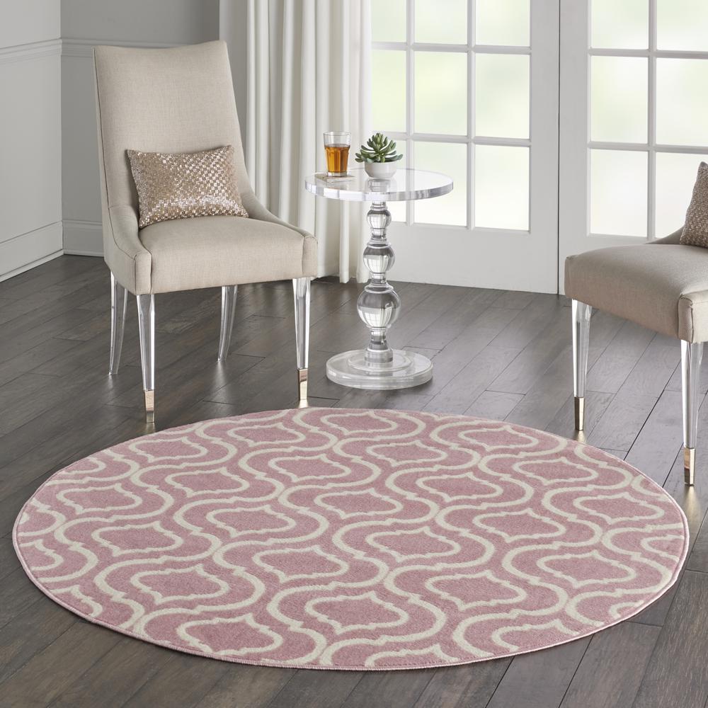 Jubilant Area Rug, Pink, 5'3" x ROUND. Picture 6