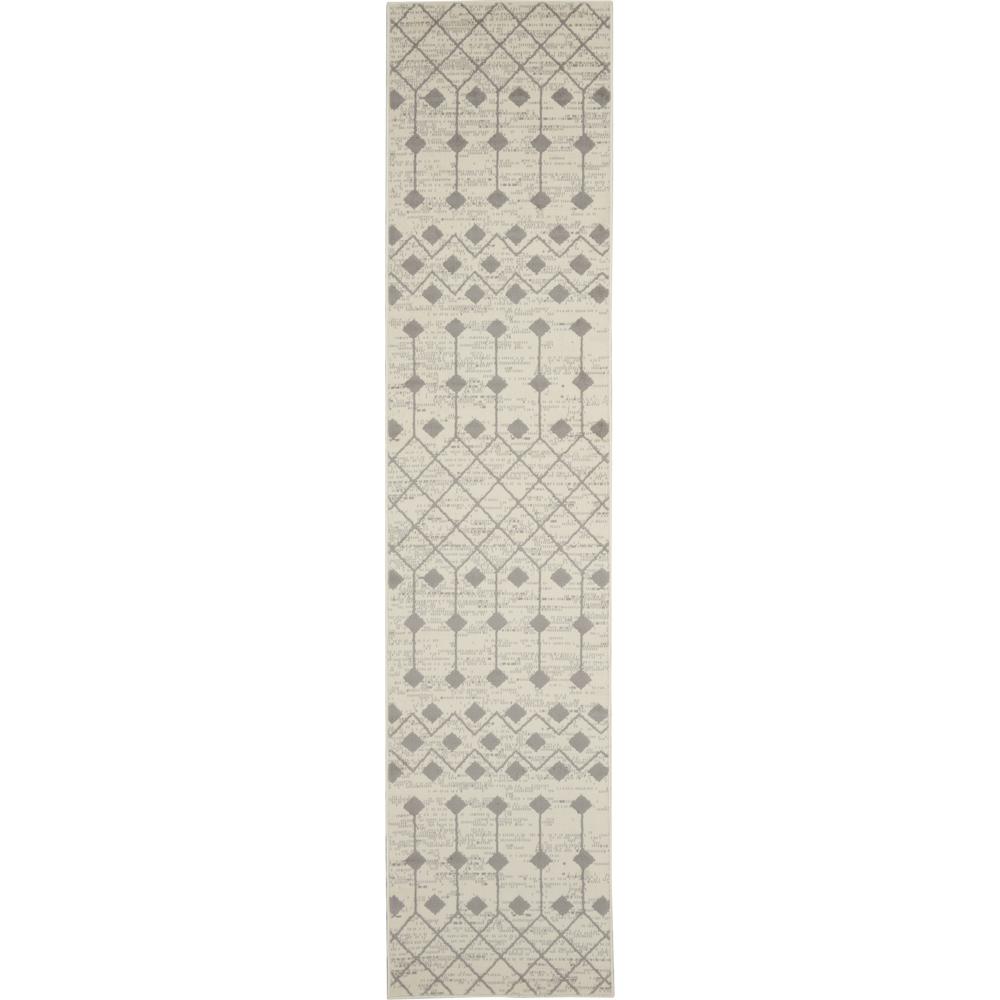 GRF37 Grafix Ivory/Grey Area Rug- 2'3" x 12'. Picture 1