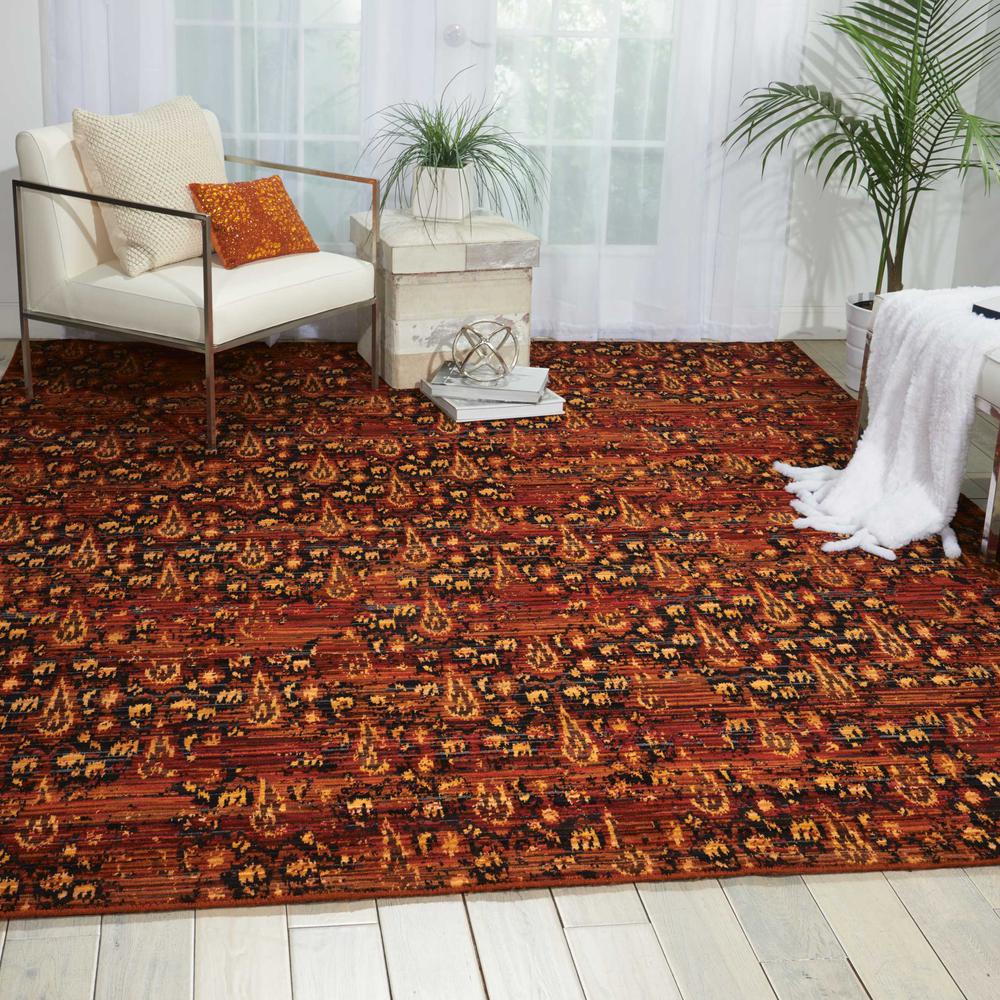 Rhapsody Area Rug, Flame, 5'6" x 8'. Picture 2