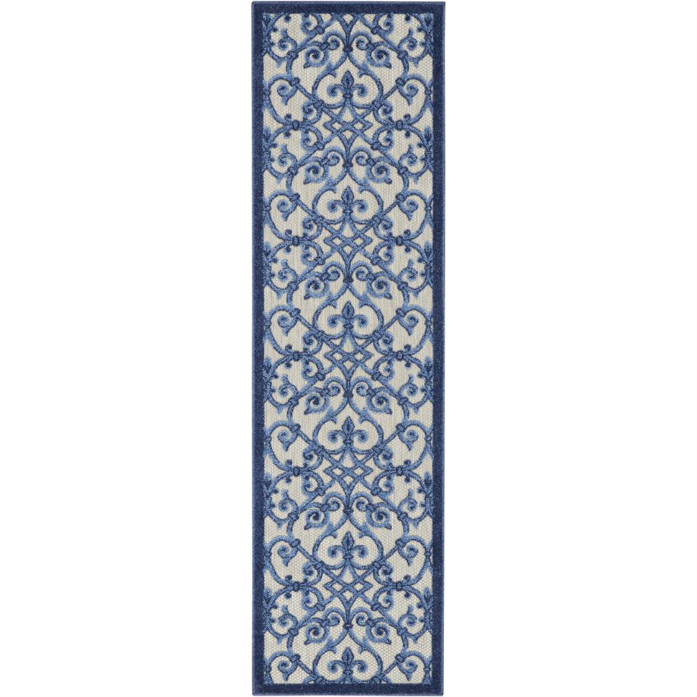 ALH21 Aloha Grey/Blue Area Rug- 2'3" x 10'. Picture 1