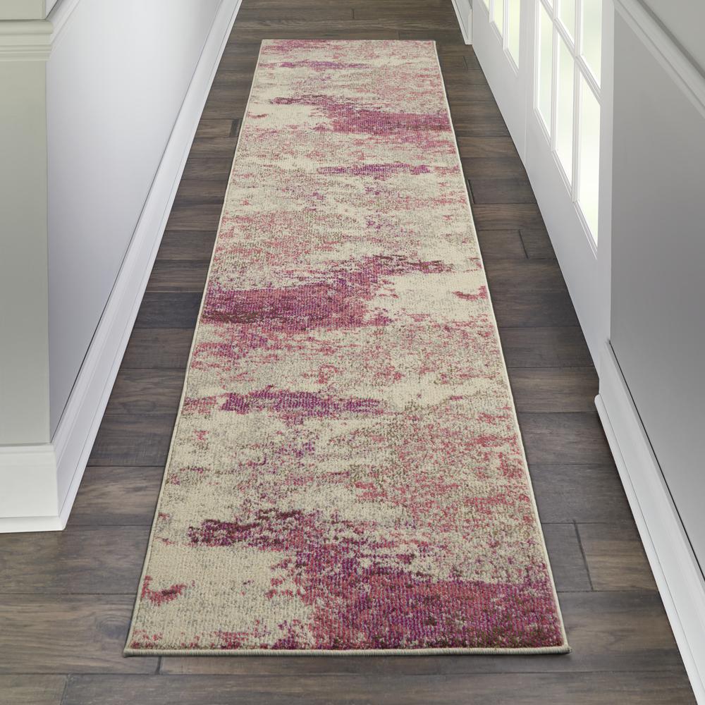 CES02 Celestial Ivory/Pink Area Rug- 2'2" x 12'. Picture 2