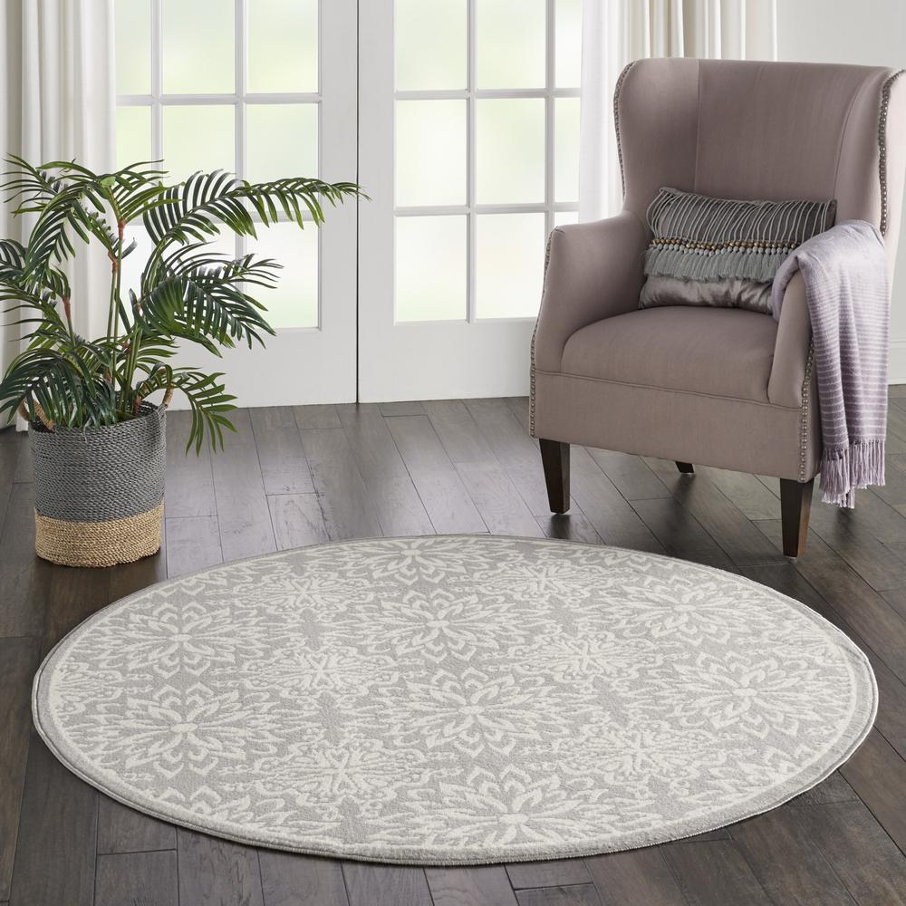 Jubilant Area Rug, Ivory/Grey, 5'3" x ROUND. Picture 6