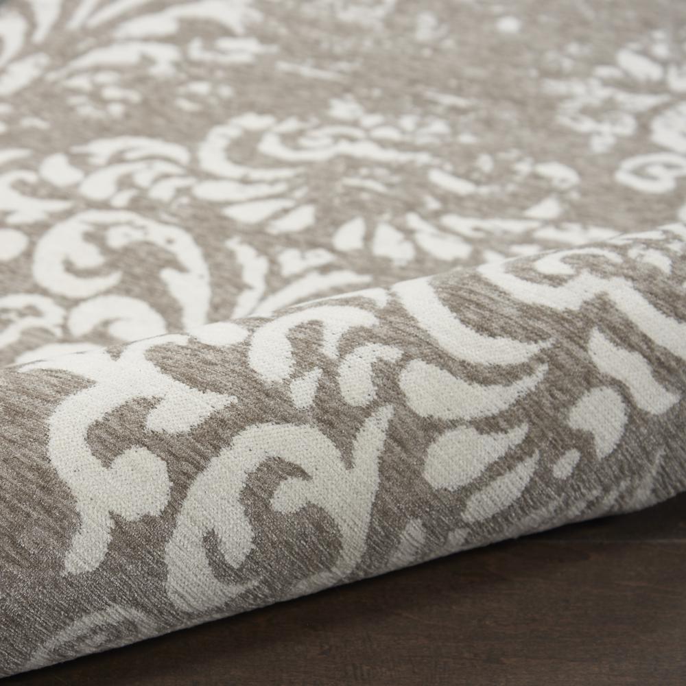 Damask Area Rug, Ivory/Grey, 8' x 10'. Picture 7