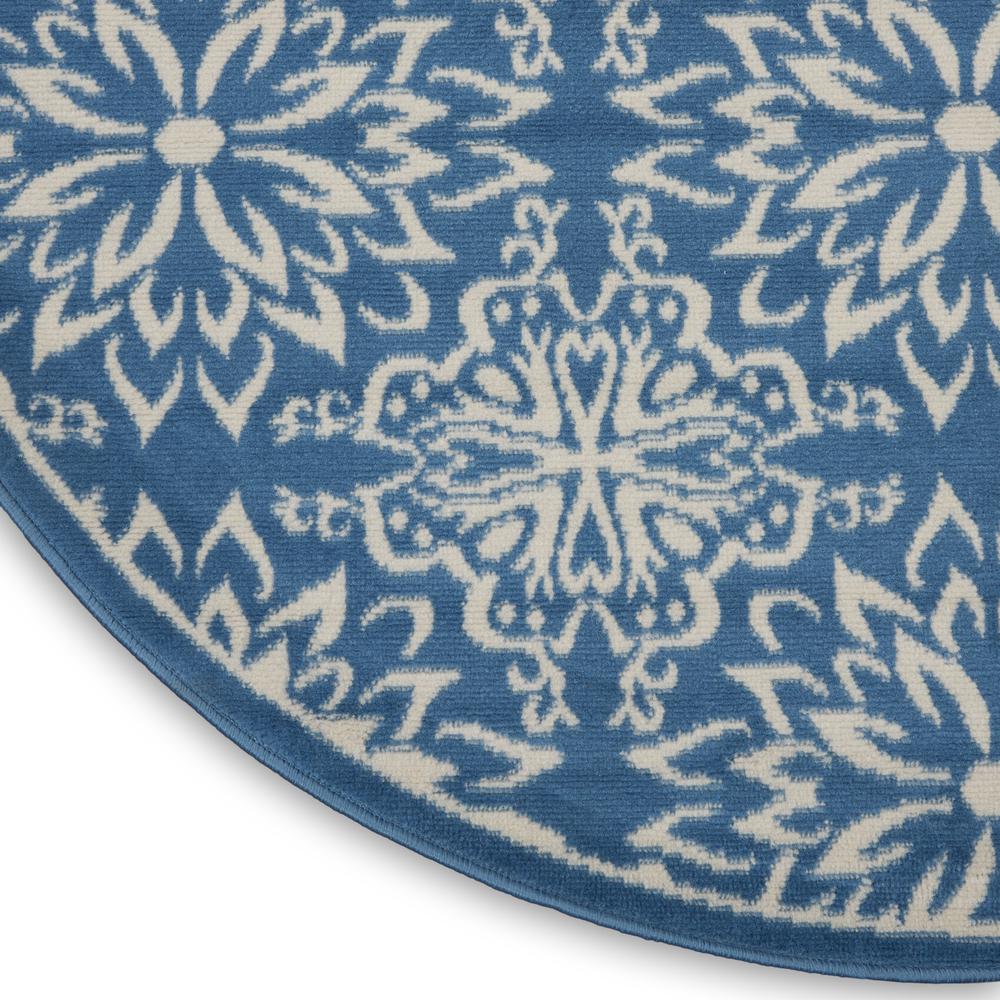 Nourison Jubilant Round Area Rug, 5'3" x round, Ivory/Blue. Picture 5