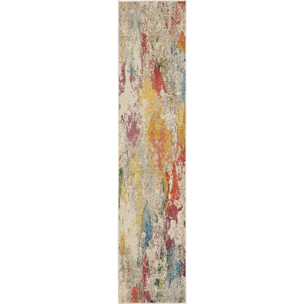 Celestial Area Rug, Ivory/Multicolor, 2'2"X10'. Picture 1