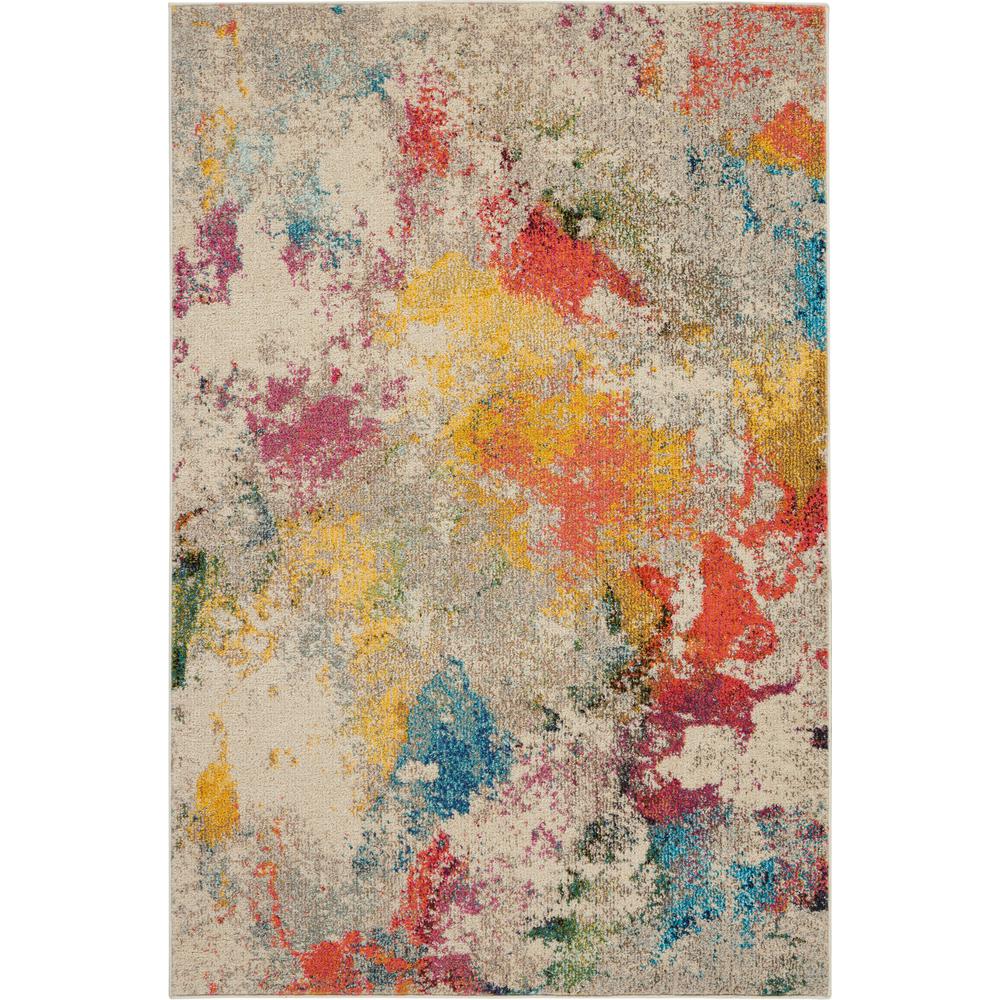 Celestial Area Rug, Ivory/Multicolor, 3'11" x 5'11". Picture 1